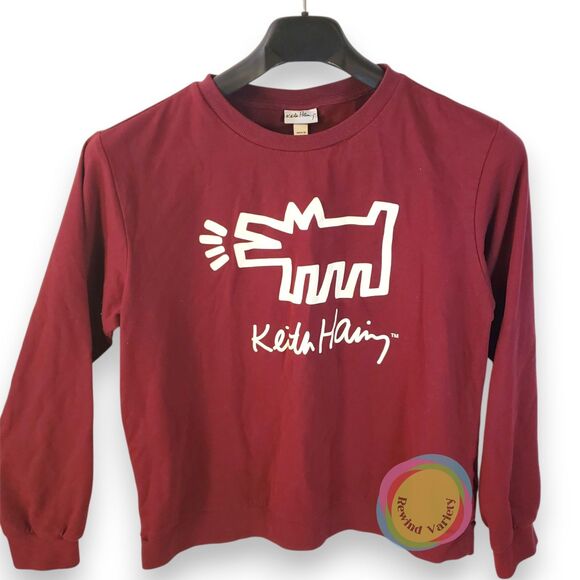 keith haring Other - Keith Haring Maroon Barking Dog Graphic Sweatshirt M